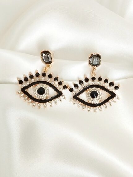 Anya σκουλαρίκια κρεμαστά chandelier με κρυστάλλινο μάτι