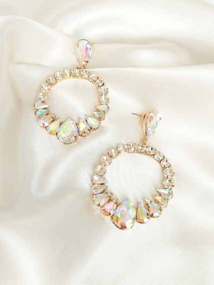 Sia σκουλαρίκια κρεμαστά chandelier με λευκά κρύσταλλα