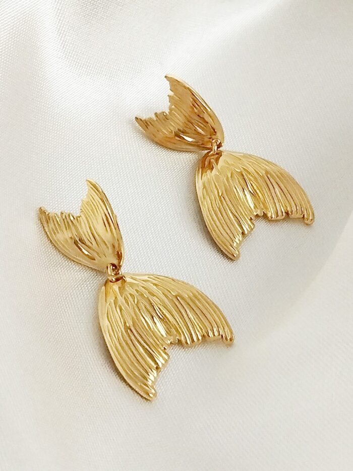 Mermaid Tails χρυσά σκουλαρίκια από ατσάλι