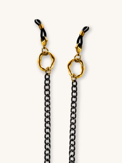 Αλυσίδα Γυαλιών & Κολιέ 2-σε-1 σε Gun Metal με Χρυσά Στοιχεία | Couronne