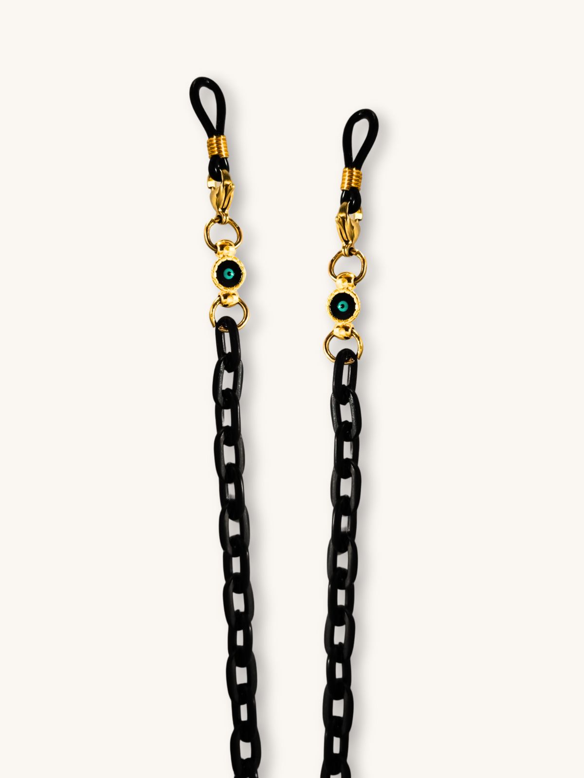 Αλυσίδα Γυαλιών & Κολιέ 2-σε-1 σε Μαύρο Ματ με Boho Χρυσά Ματάκια | Couronne