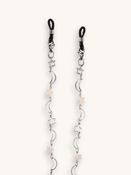 Αλυσίδα Γυαλιών & Κολιέ 2-σε-1 με Ασημί Αστέρια και Φεγγάρια | Couronne