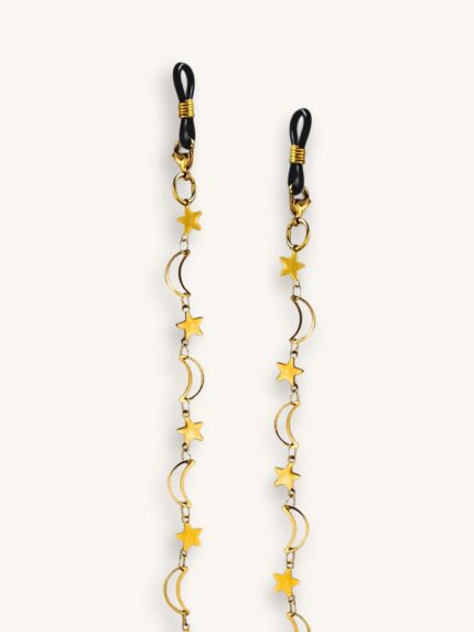 Αλυσίδα Γυαλιών & Κολιέ 2-σε-1 σε Χρυσό με Αστέρια και Φεγγάρια | Couronne