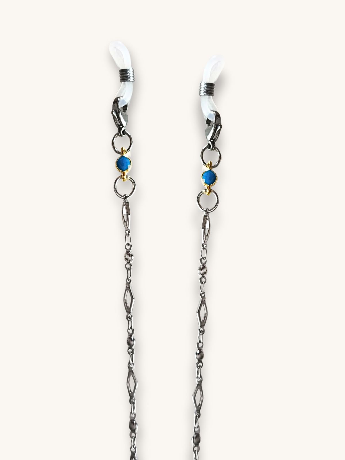 alysida-gyalion-kolie-asimi-me-diakritika-mple-charms-2-se-1 Αλυσίδα Γυαλιών & Κολιέ Ασημί με Διακριτικά Μπλε Charms 2-σε-1 | Couronne