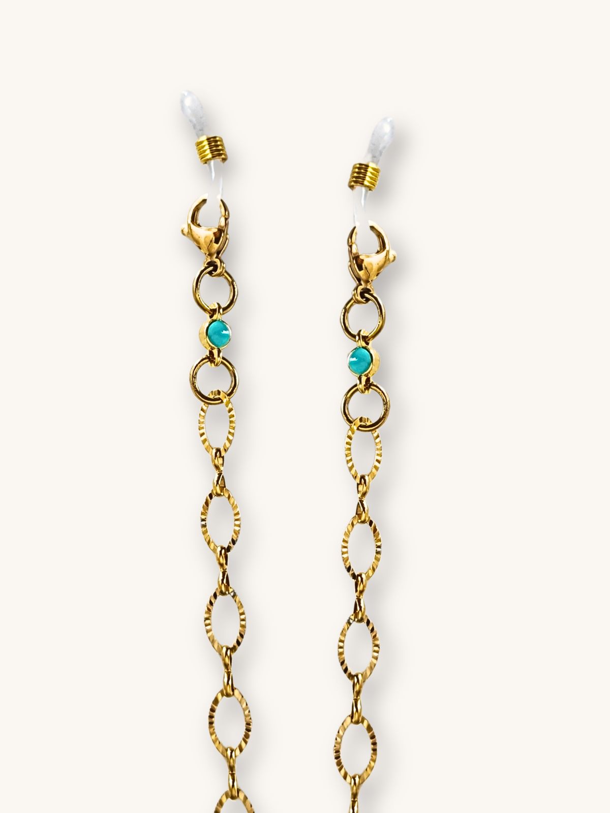 alysida-gyalion-kolie-chryso-me-anaglyfo-motivo-kai-diakritika-tyrkoyaz-charms Αλυσίδα Γυαλιών & Κολιέ Χρυσό με Ανάγλυφο Μοτίβο και Διακριτικά Τυρκουάζ Charms | Couronne