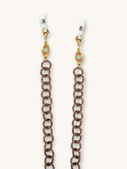 Αλυσίδα Γυαλιών & Κολιέ 2-σε-1 σε Ροζ Χρυσό με Χρυσά Μάτια | Couronne