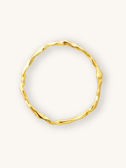 Σετ Βραχιόλια Bangles Χρυσό & Ασημί με Σφυρήλατο Εφέ | Couronne