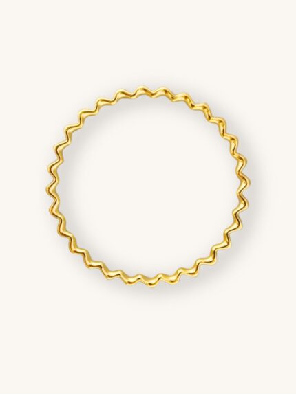 Σετ Βραχιόλια Bangles Χρυσό & Ασημί με Κυματιστό Design | Couronne