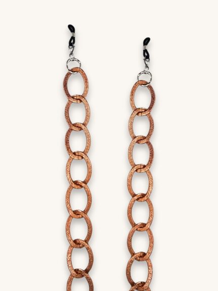 Αλυσίδα Γυαλιών & Κολιέ 2-σε-1 σε Ροζ Χρυσό με Ασημί Γεωμετρικά Στοιχεία | Couronne