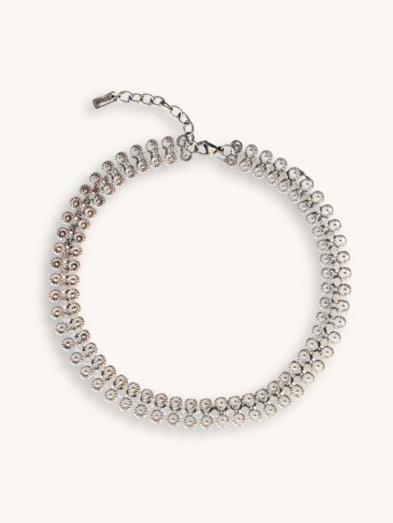 Κολιέ Αλυσίδα Ασημί με Vintage Boho Μοτίβο | Couronne