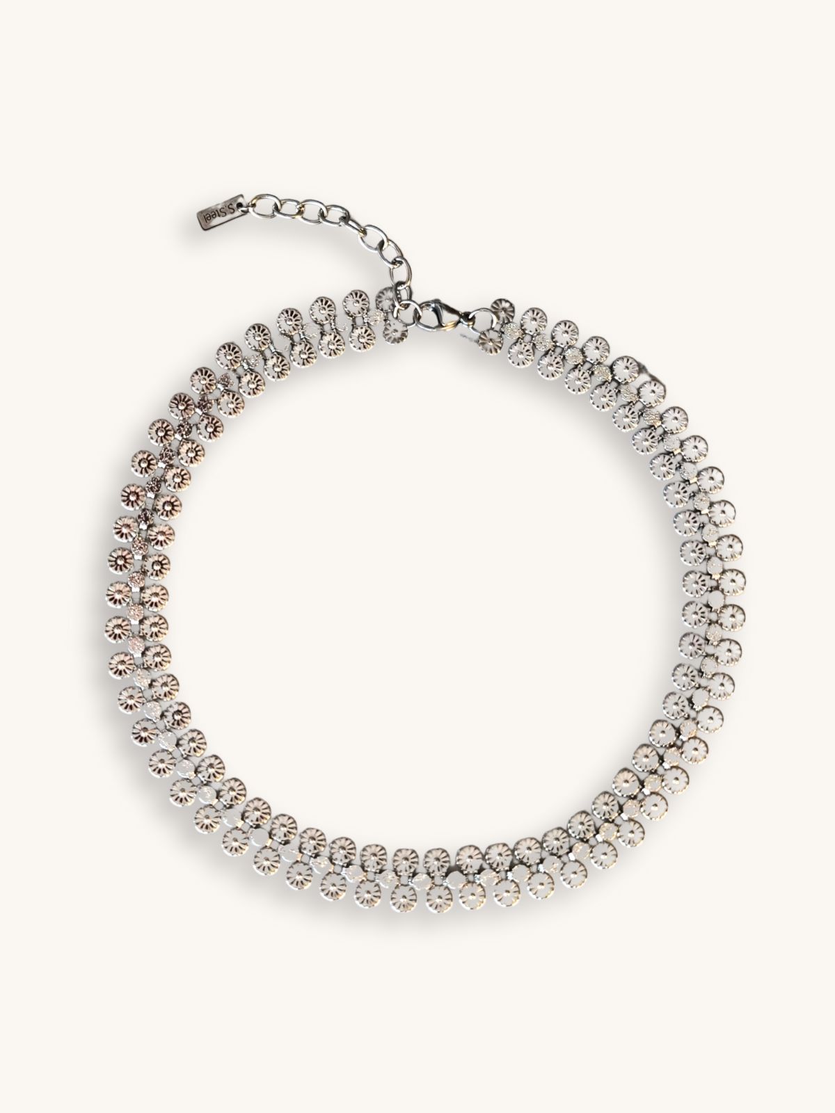 /kolie-alysida-asimi-vintage-boho-motivo Κολιέ Αλυσίδα Ασημί με Vintage Boho Μοτίβο | Couronne