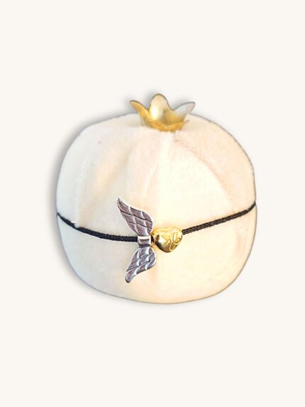 Γούρι ’26 Σετ με Βελούδινο Ιβουάρ Ρόδι & Βραχιόλι με Φτερά Αγγέλου | Couronne