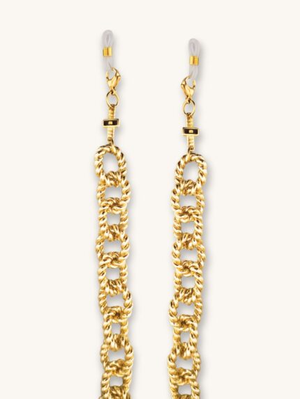 Αλυσίδα Γυαλιών & Κολιέ 2-σε-1 σε Χρυσό με Πλεκτούς Κρίκους και Μικρά Σταυρουδάκια | Couronne