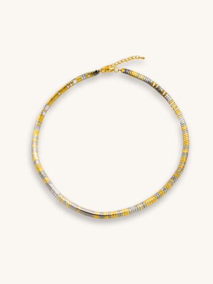 Κολιέ Φιδέ Δίχρωμο σε Χρυσό & Ασημί | Couronne
