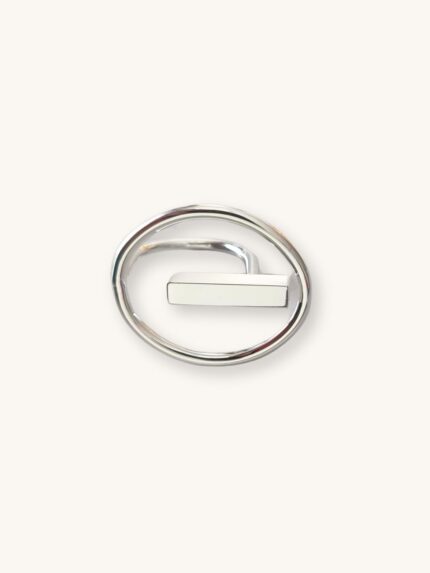 Ασημί Ατσάλινο Δαχτυλίδι με Κύκλο & Ακτίνα | Minimal Statement