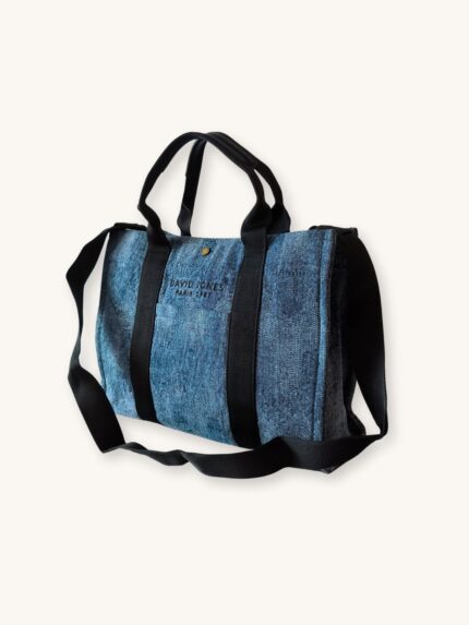 Τσάντα Ώμου Denim David Jones με Μαύρο Χερούλι και Λουρί | Couronne