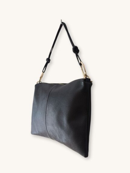 Μαύρη Δερμάτινη Τσάντα Φάκελος | Couronne