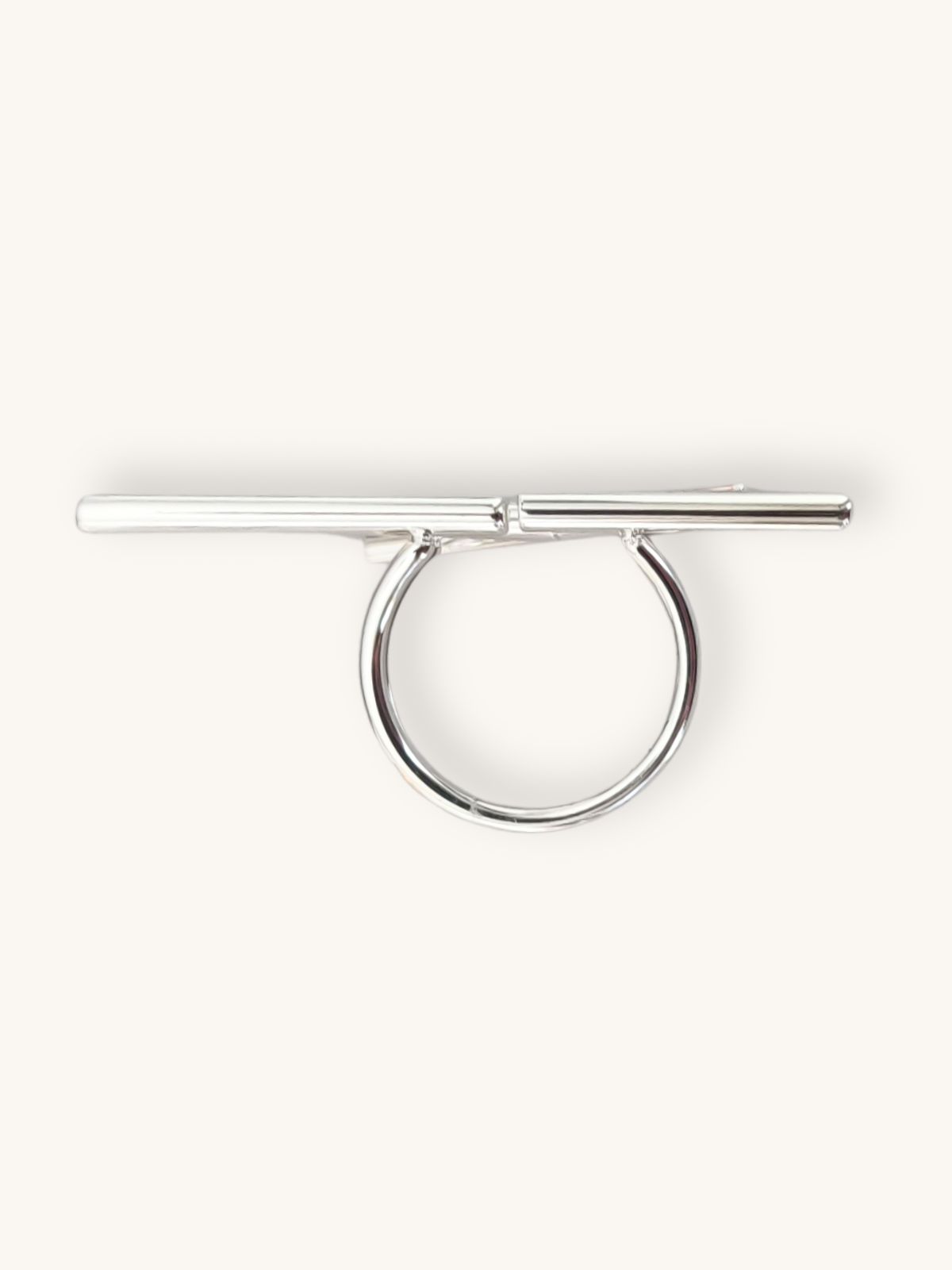 Ασημί Ατσάλινο Δαχτυλίδι Statement με Abstract Γραμμές