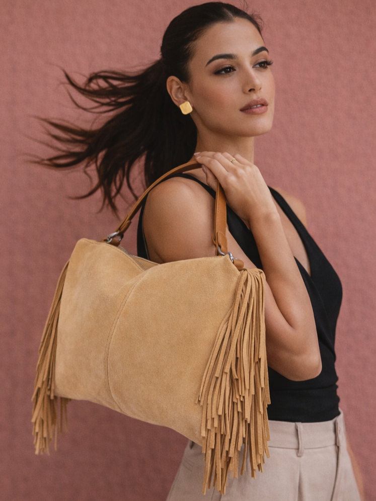 tsanta-omou-mpez-krosia Τσάντα Ώμου Μπεζ με Κρόσια | Couronne