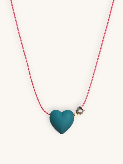 Μαρτάκι Κολιέ με Πετρόλ Καρδιά & Χρυσά Στοιχεία 24Κ | Couronne