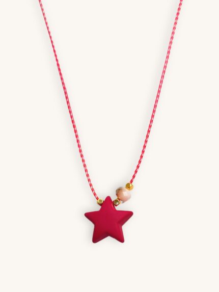 Μαρτάκι Κολιέ με Κόκκινο Αστέρι & Χρυσά Στοιχεία 24Κ | Couronne