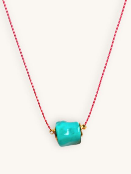 Μαρτάκι Κολιέ με Τυρκουάζ Abstract Πέτρα & Χρυσά Στοιχεία | Couronne