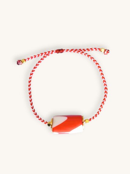 Μαρτάκι Βραχιόλι με Candy Ριγέ Χάντρα & Χρυσά Στοιχεία | Couronne