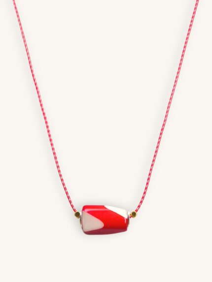 Μαρτάκι Κολιέ με Candy Ριγέ Χάντρα & Χρυσά Στοιχεία | Couronne