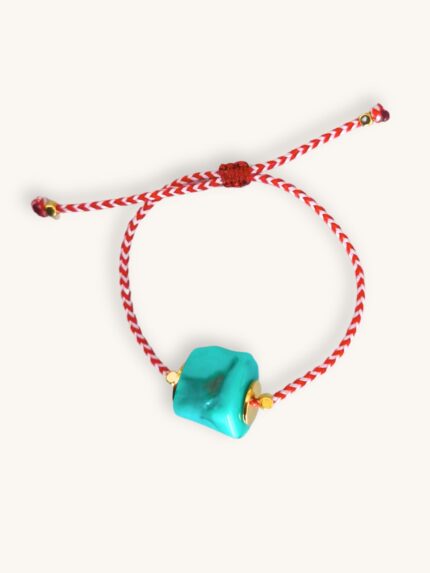 Μαρτάκι Βραχιόλι με Τυρκουάζ Abstract Πέτρα & Χρυσά Στοιχεία | Couronne