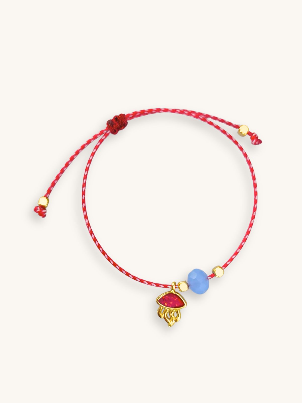 Μαρτάκι Βραχιόλι με Χρυσή Φούξια Μέδουσα & Οινοπνευματί Χάντρα | Couronne