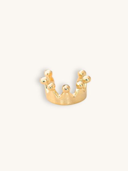 Χρυσό ατσάλινο ear cuff με σχέδιο κορώνας